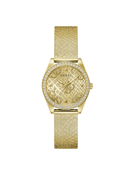 Guess - Montre Femme - Boîtier strass - acier doré- bracelet milanais - Ref GW0748L2