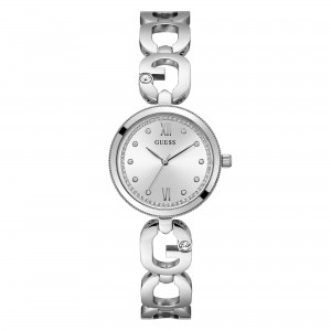 Guess - Montre Femme - Boîtier strass - acier argenté - bracelet serti cristal - Ref GW0759L1