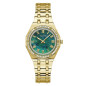 Guess - Montre Femme - Boîtier et bracelet acier doré et strass - cadran vert - Ref GW0770L2