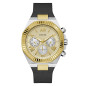 Guess - Montre Homme - Boîtier doré - bracelet silicone noir - Ref GW0791G1