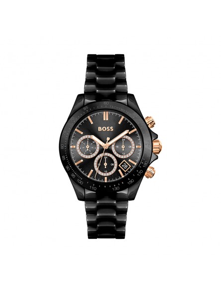 Hugo Boss - Montre Femme - Novia Ceramic - Céramique noire - Ref 1502633