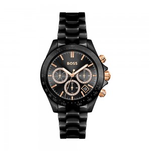 Hugo Boss - Montre Femme - Novia Ceramic - Céramique noire - Ref 1502633