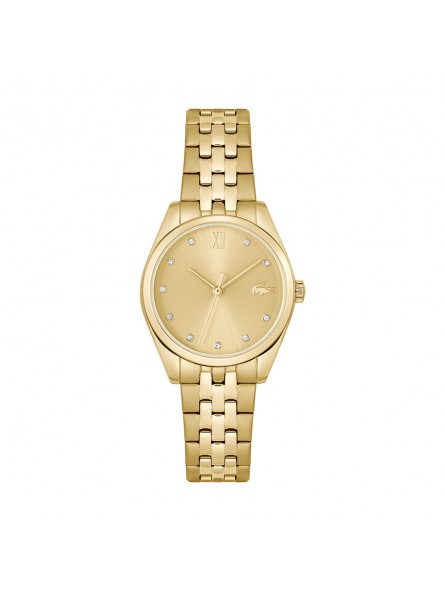 Lacoste - Montre Femme - Tuilerie - Cadran doré - Bracelet Acier doré - Ref 2001303