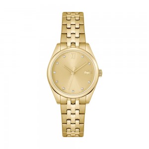 Lacoste - Montre Femme - Tuilerie - Cadran doré - Bracelet Acier doré - Ref 2001303