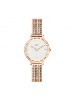 Lacoste - Montre Femme - Suzanne - Cadran Blanc - Bracelet Acier Or Rose - Ref 2001321