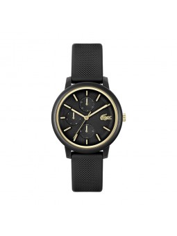 Lacoste - Montre Femme - Multifonction - Cadran Noir - Bracelet Silicone Noir - Ref 2001327