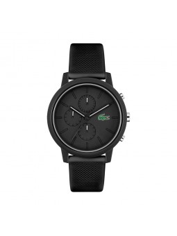 Lacoste - Montre Homme - Chrono - Cadran Noir - Bracelet Silicone Noir - Ref 2011243