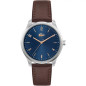 Lacoste - Montre Homme - Lisbon - Cadran Bleu - Bracelet Cuir De Veau Marron - Ref 2011322