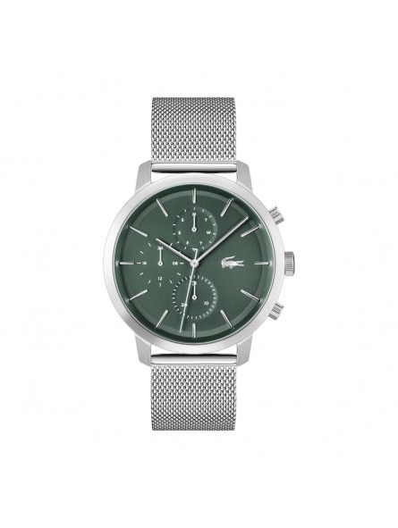 Lacoste - Montre Homme - Replay - Multifonction - Cadran Vert - Bracelet Acier Maille Milanaise - Ref 2011338