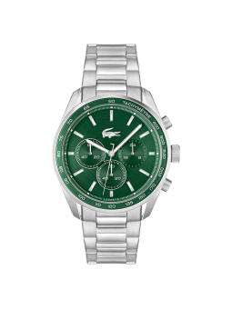 Lacoste - Montre Homme - Boston - Quartz Chrono - Cadran Vert - Bracelet Acier - Ref 2011346