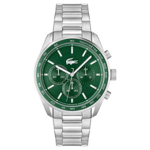 Lacoste - Montre Homme - Boston - Quartz Chrono - Cadran Vert - Bracelet Acier - Ref 2011346