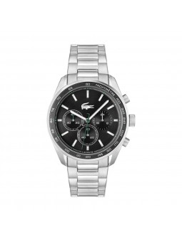Lacoste - Montre Homme - Boston - Quartz Chrono - Cadran Noir - Bracelet Acier - Ref 2011347