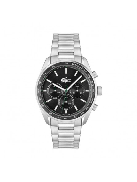Lacoste - Montre Homme - Boston - Quartz Chrono - Cadran Noir - Bracelet Acier - Ref 2011347