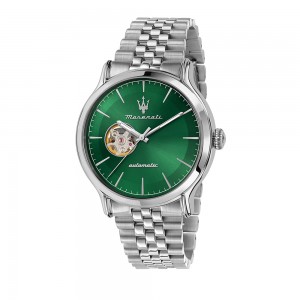 Maserati - Montre Homme - Epoca 42mm - Automatique - Cadran vert - Bracelet acier - Ref R8823118010