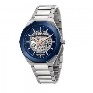 Maserati - Montre Homme - Stile 45mm - Automatique - Cadran bleu - Bracelet acier - Ref R8823142004