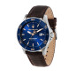 Maserati - Montre Homme - Competizione 43mm - Cadran bleu - Bracelet cuir brun - Ref R8851100004