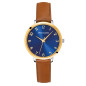 Pierre Lannier - Montre Femme - Chouquette - Cadran bleu - Bracelet cuir brun - Ref 046H764
