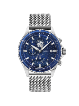 Pierre Lannier - Montre Homme - Cadran Bleu - Bracelet Acier milanais Argenté - Ref 462B161