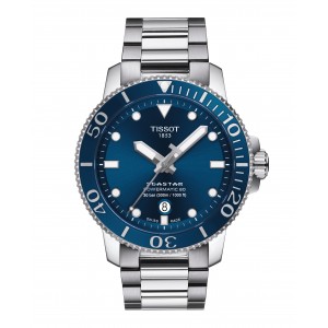 Tissot - Montre Homme - Seastar - Cadran bleu - Bracelet acier - Ref T1204071104103