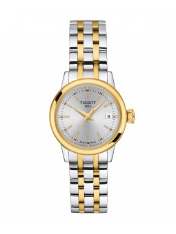 Tissot - Montre Femme - Classic Dream - Bracelet acier bicolore - Cadran blan - Ref T1292102203100