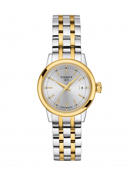 Tissot - Montre Femme - Classic Dream - Bracelet acier bicolore - Cadran blan - Ref T1292102203100