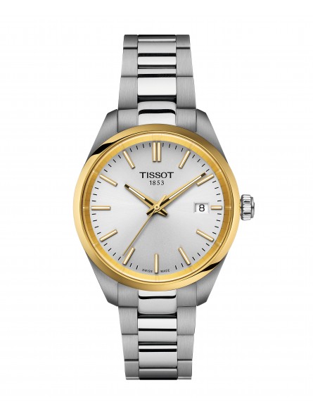 Tissot - Montre Femme - Pr100 - Bracelet acier bicolore - cadran blanc - Ref T1502102103100