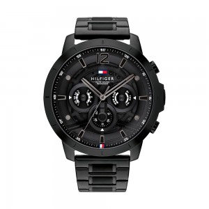 Tommy Hilfiger - Montre Homme - Luca - Multifonction - Cadran et Bracelet Acier Noir - Ref 1710494