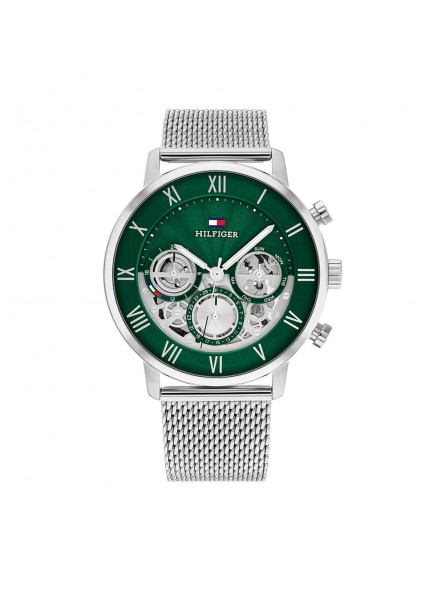 Tommy Hilfiger - Montre Homme - Legend - Multifonction - Cadran Vert - Bracelet Acier - Ref 1710567