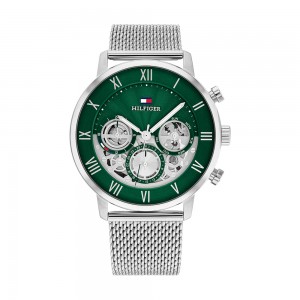 Tommy Hilfiger - Montre Homme - Legend - Multifonction - Cadran Vert - Bracelet Acier - Ref 1710567