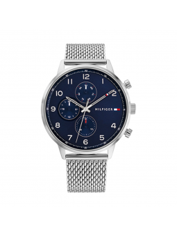 Tommy Hilfiger - Montre Homme - Maverick quartz 3 aiguilles - Cadran bleu- bracelet acier - Ref 1792078