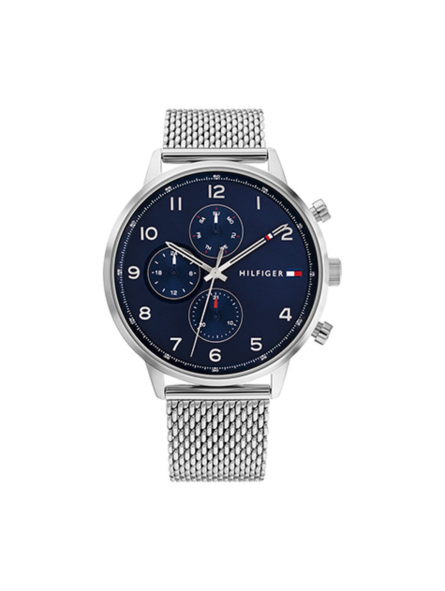 Tommy Hilfiger - Montre Homme - Maverick quartz 3 aiguilles - Cadran bleu- bracelet acier - Ref 1792078