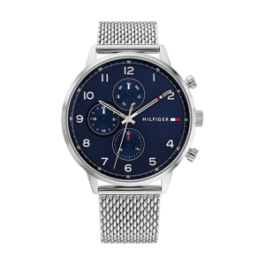 Tommy Hilfiger - Montre Homme - Maverick quartz 3 aiguilles - Cadran bleu- bracelet acier - Ref 1792078