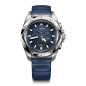 Victorinox - Montre Homme - Inox Chrono 43 - cadran bleu - bracelet silicone - Ref 241984