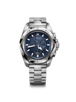 Victorinox - Montre Homme - Inox Chrono 43 - cadran bleu - bracelet acier - Ref 241985