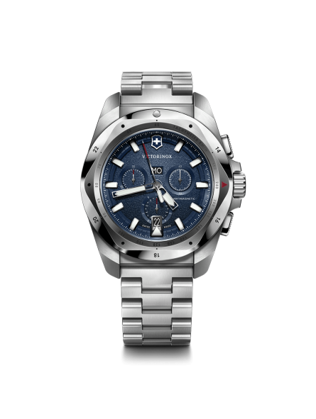 Victorinox - Montre Homme - Inox Chrono 43 - cadran bleu - bracelet acier - Ref 241985