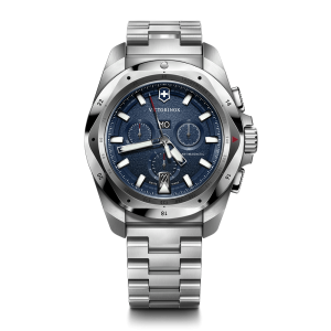Victorinox - Montre Homme - Inox Chrono 43 - cadran bleu - bracelet acier - Ref 241985