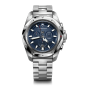 Victorinox - Montre Homme - Inox Chrono 43 - cadran bleu - bracelet acier - Ref 241985