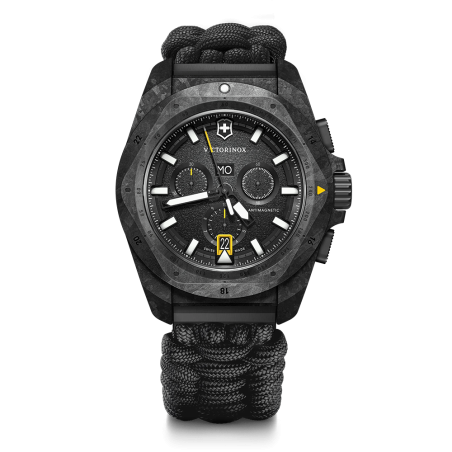 Victorinox - Montre Homme - Inox Chrono 43 - cadran noir - bracelet paracorde - Ref 241989.1