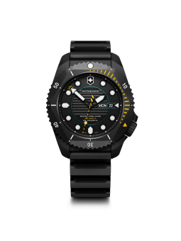 Victorinox - Montre Homme - Dive Pro Auto 43 Cadran Noir - Bracelet Silicone Noir - Ref 241997