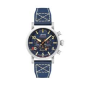AVI-8 - Montre Dambuster Dual Time Navy Blue bleu et bracelet cuir - Ref AV-4107-03