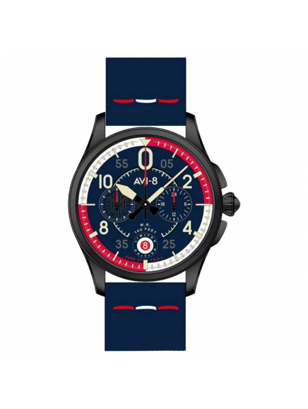 AVI-8 - Montre Lagunas Spitfire Legacy bleu et bracelet cuir - Ref AV-4105-01