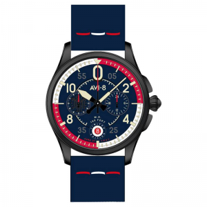 AVI-8 - Montre Lagunas Spitfire Legacy bleu et bracelet cuir - Ref AV-4105-01