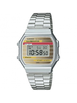 Casio - Montre Vintage Iconic jaune et rouge résine - Ref A168WEHA-9AEF