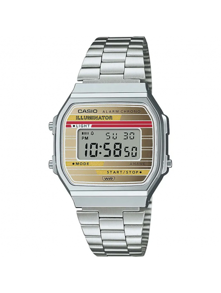 Casio - Montre Vintage Iconic jaune et rouge résine - Ref A168WEHA-9AEF