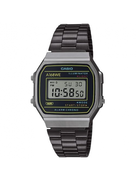 Casio - Montre Mixte Vintage Iconic résine noir - Ref A168WEHB-1AEF