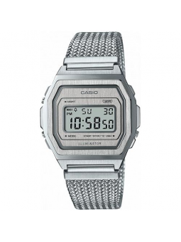 Casio - Montre Mixte Vintage Premium gris acier - Ref A1000MA-7EF