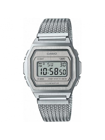 Casio - Montre Mixte Vintage Premium gris acier - Ref A1000MA-7EF
