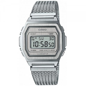 Casio - Montre Mixte Vintage Premium gris acier - Ref A1000MA-7EF