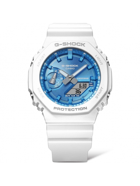 Casio - Montre Capsule carbone résine bleu - Ref GA-2100WS-7AER