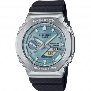 Casio - Montre G-Shock solaire bleu acier et bracelet en résine - Ref GBM-2100A-1A2ER
